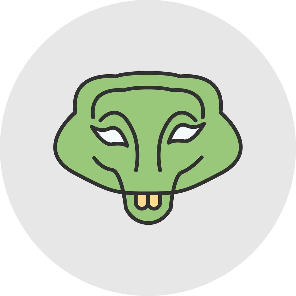 Crocodile Line Filled Light Circle Icon vector