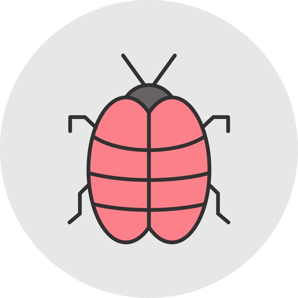 Bug Line Filled Light Circle Icon vector