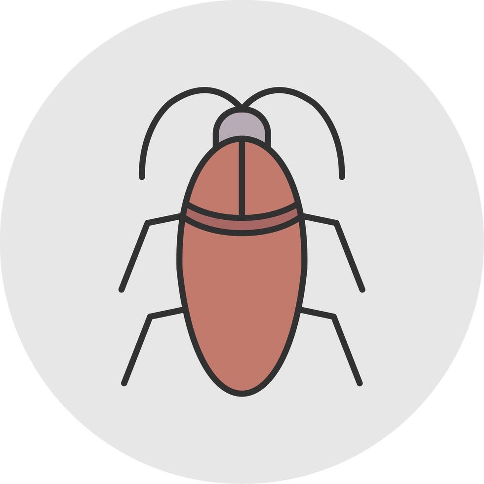 Cockroach Line Filled Light Circle Icon vector