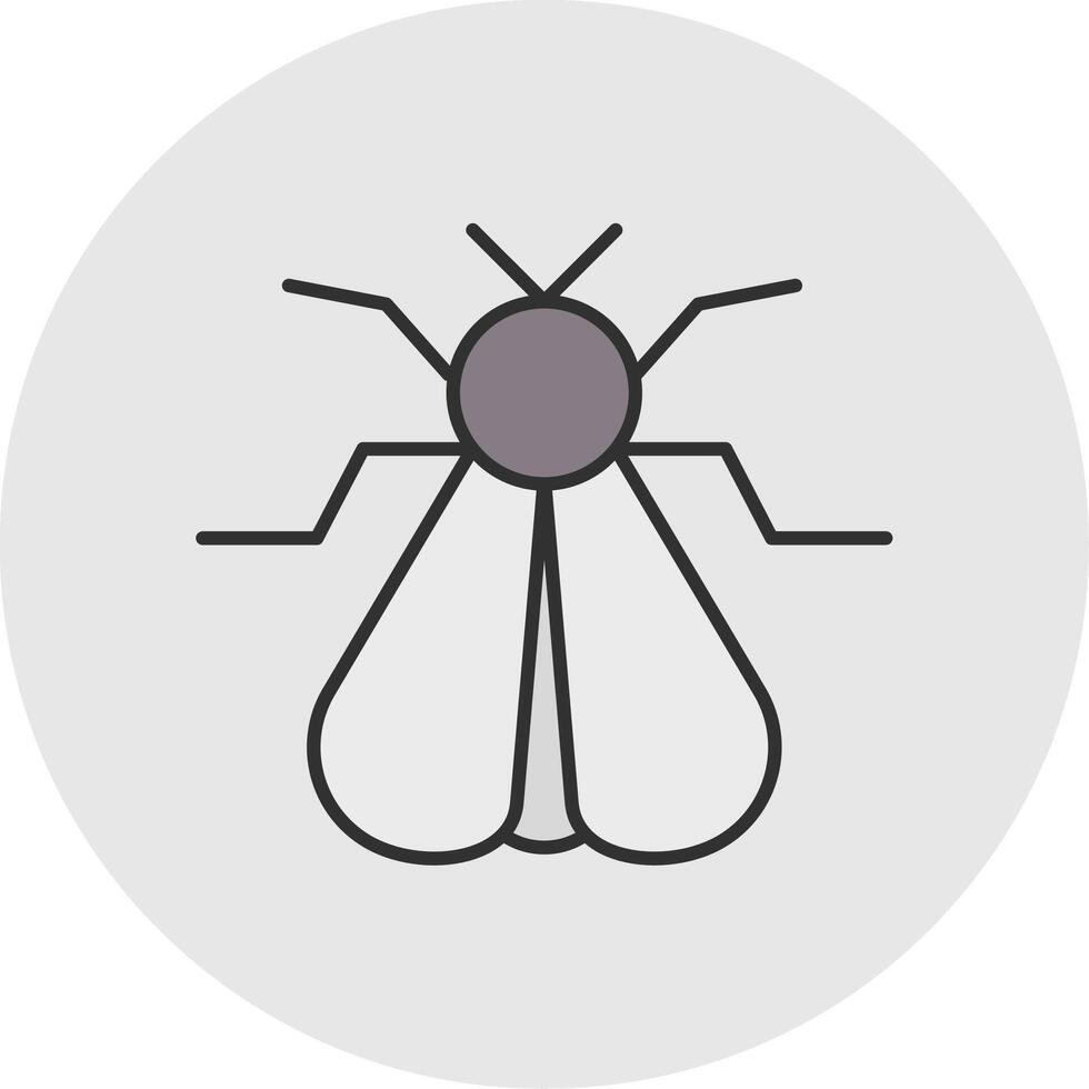 Moth Line Filled Light Circle Icon vector