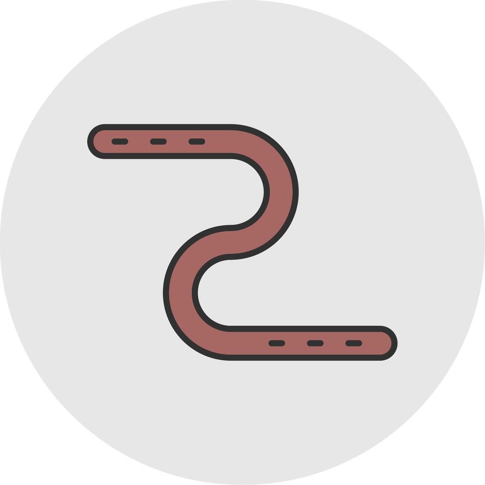 Earthworm Line Filled Light Circle Icon vector