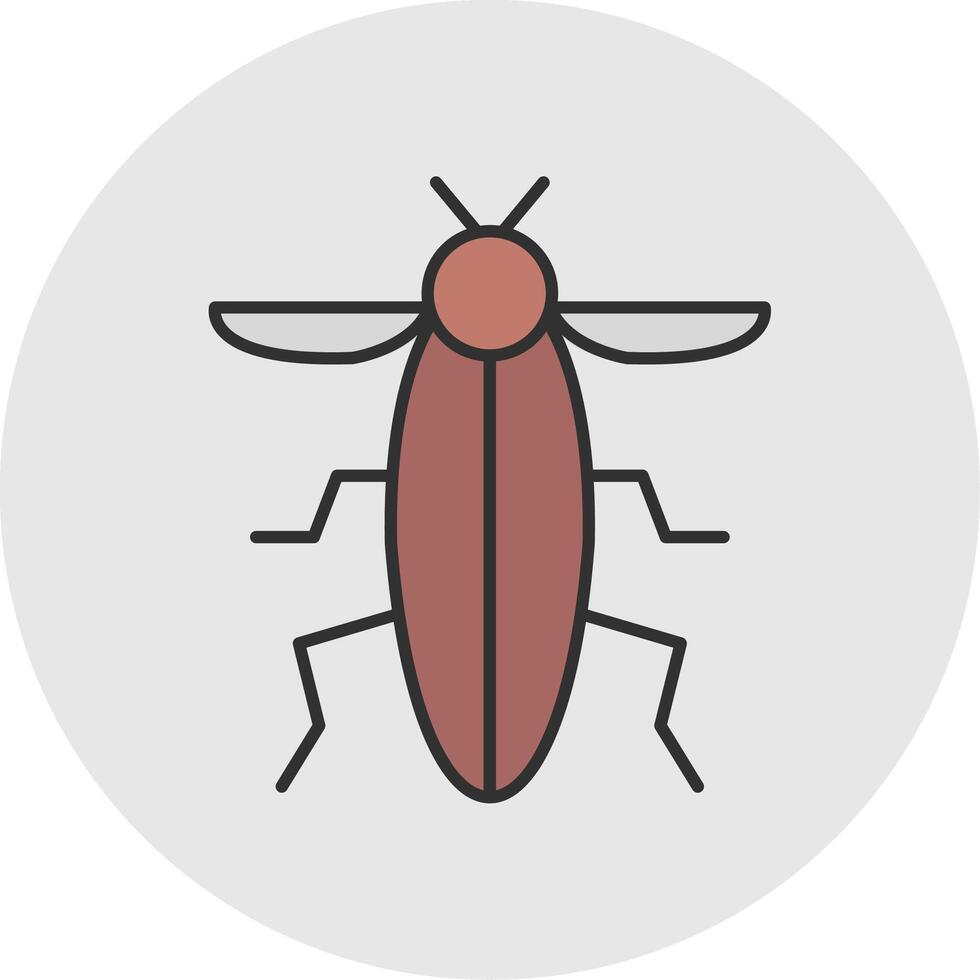 insecto línea lleno ligero circulo icono vector