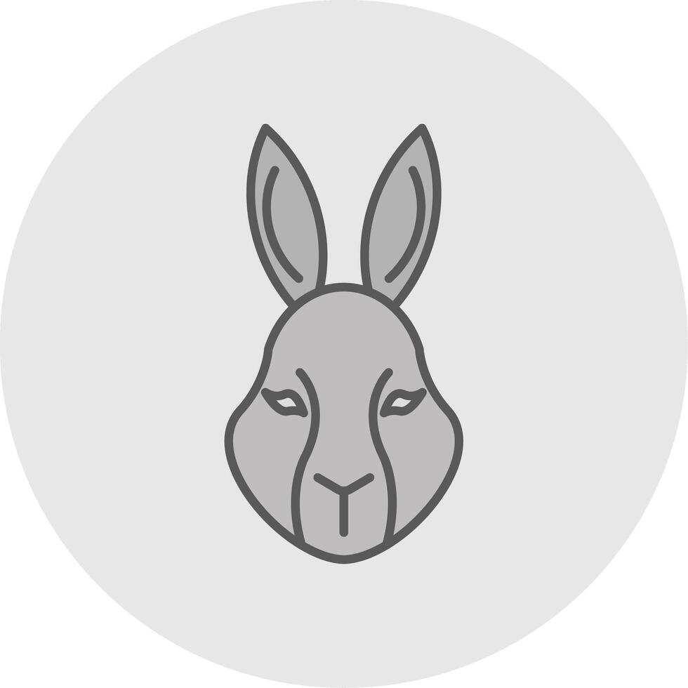 Rabbit Line Filled Light Circle Icon vector