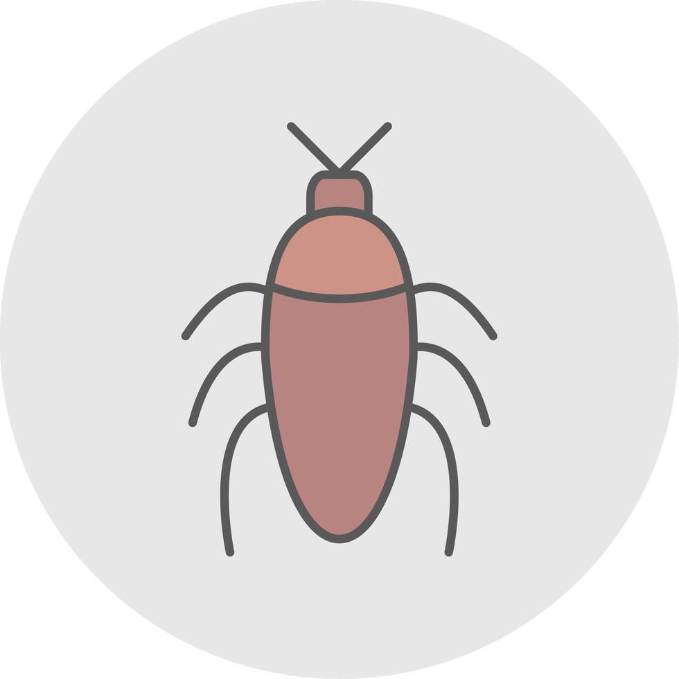 insecto línea lleno ligero circulo icono vector