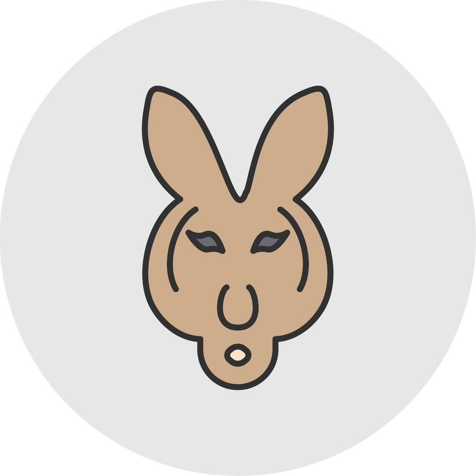 Kangaroo Line Filled Light Circle Icon vector