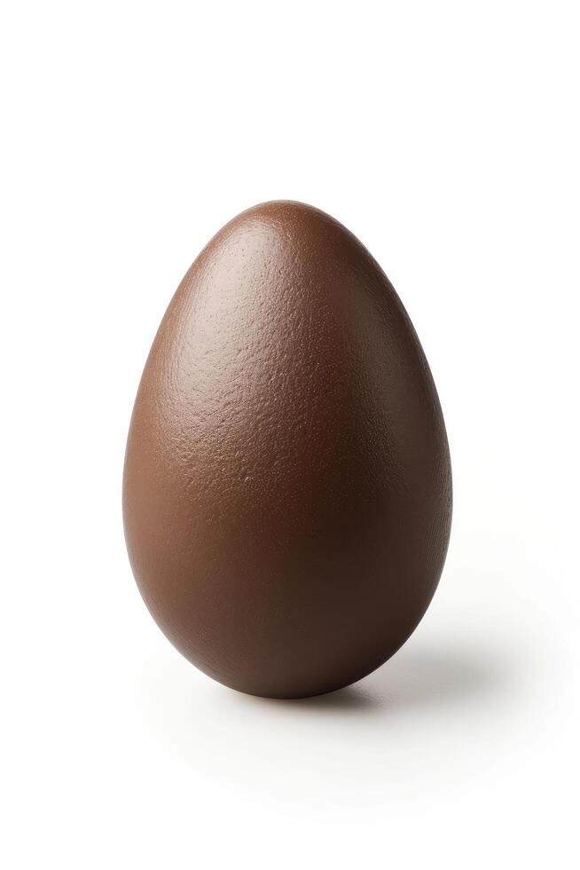 AI generated Isolated Chocolate Egg on a White Background, Adding Sweetness to the Easter Festival Celebration photo