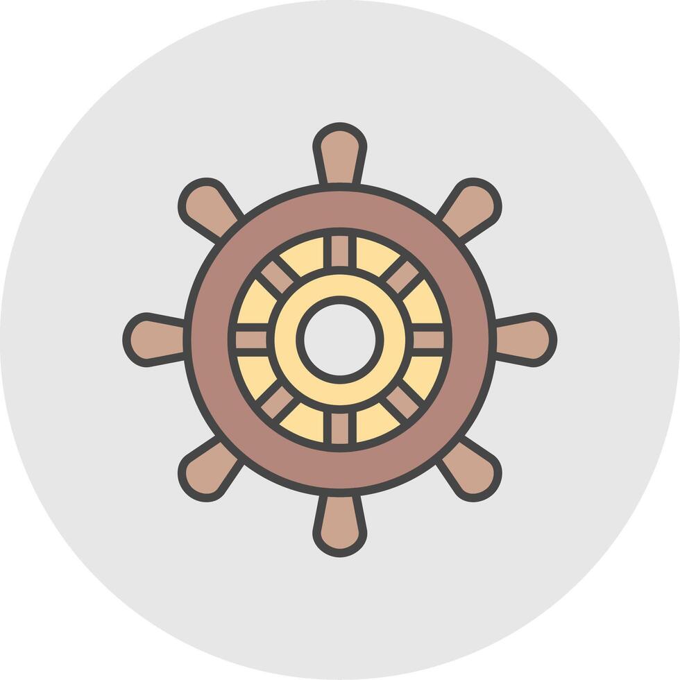 Helm Line Filled Light Circle Icon vector