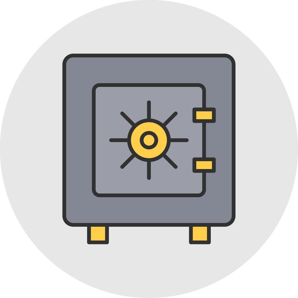 Safe Box Line Filled Light Circle Icon vector