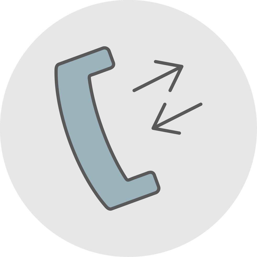 Phone Receiver Line Filled Light Circle Icon vector