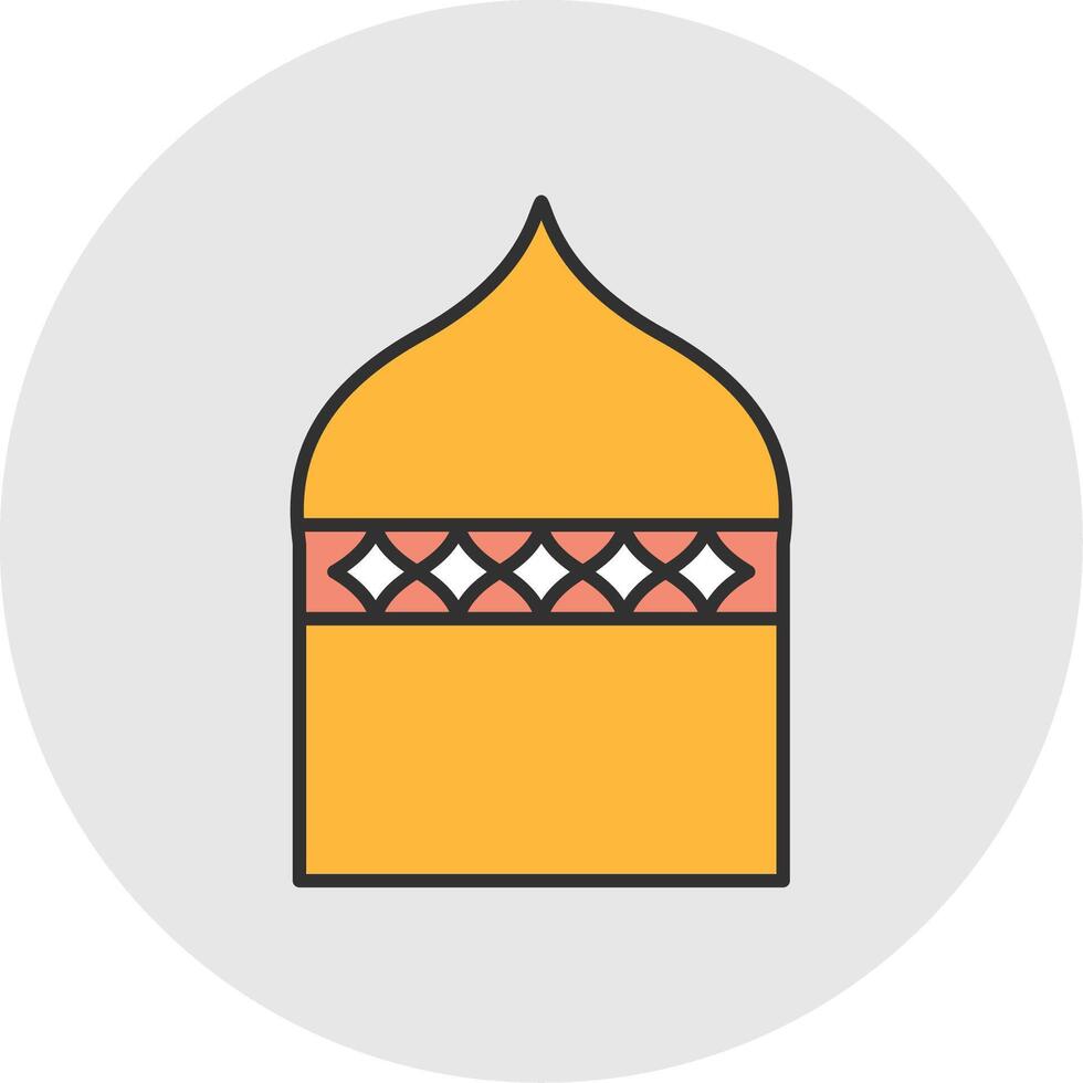 islámico arquitectura línea lleno ligero circulo icono vector