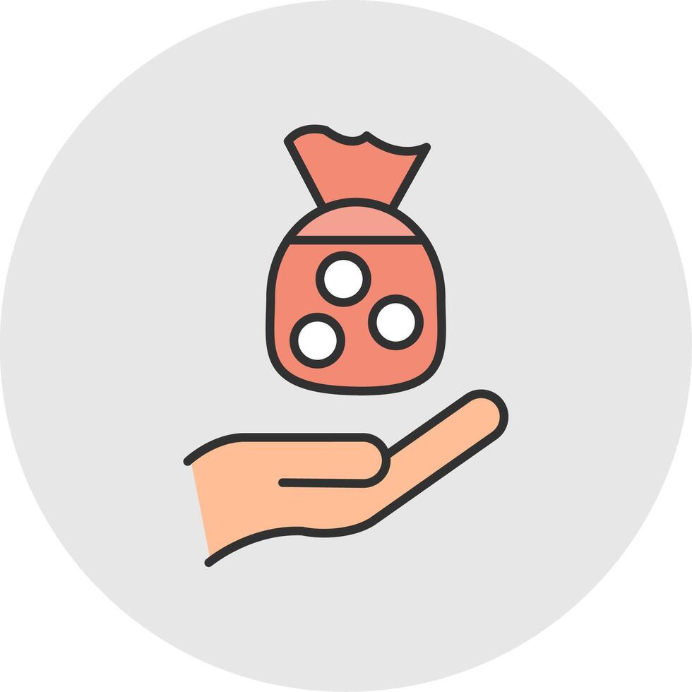 Zakat Line Filled Light Circle Icon vector