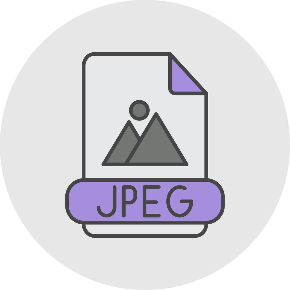 Jpeg Line Filled Light Circle Icon vector