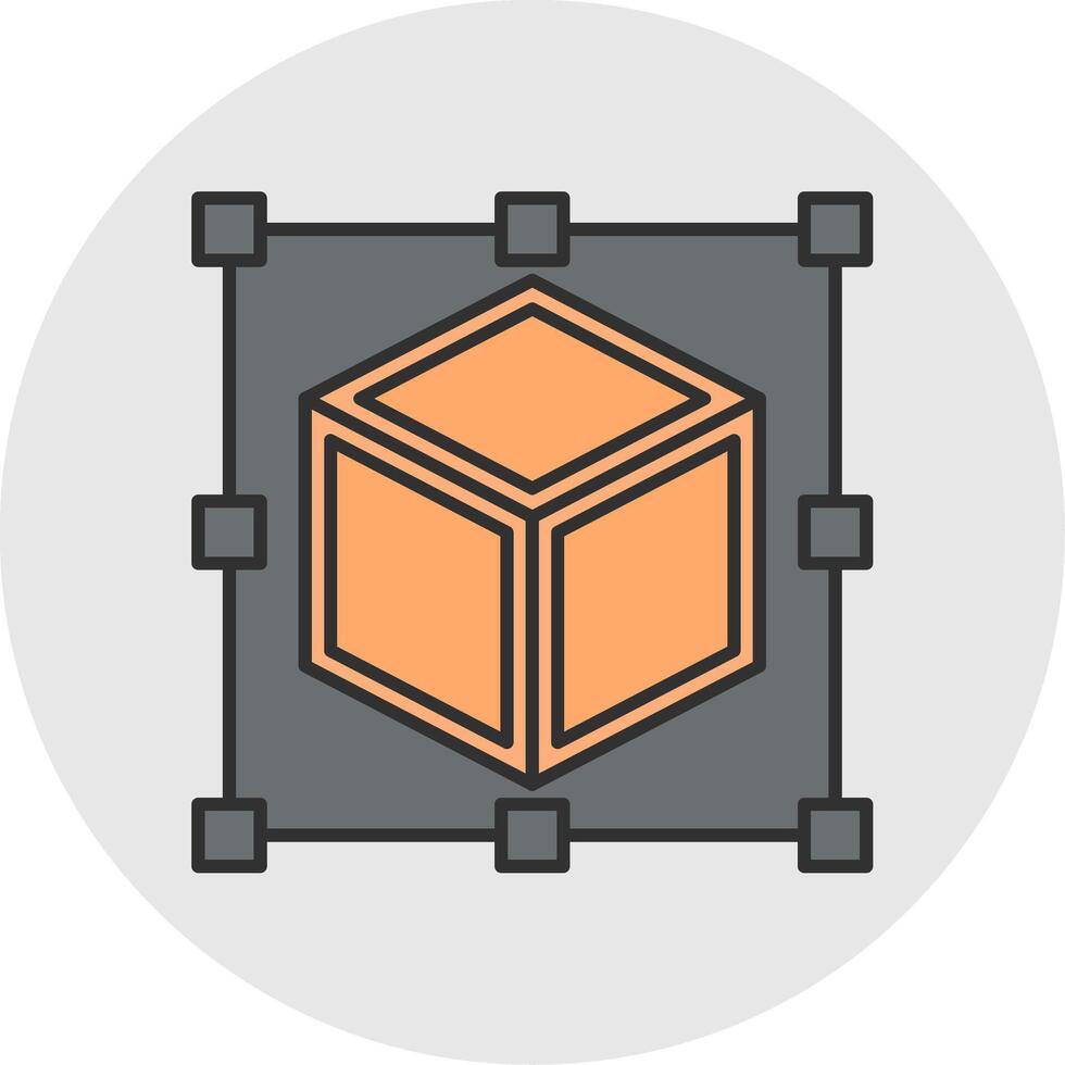 Scale Line Filled Light Circle Icon vector