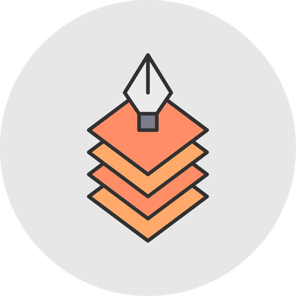 Layers Line Filled Light Circle Icon vector