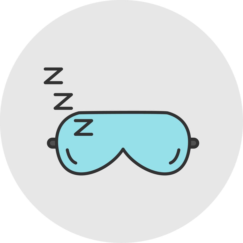 Sleeping Mask Line Filled Light Circle Icon vector