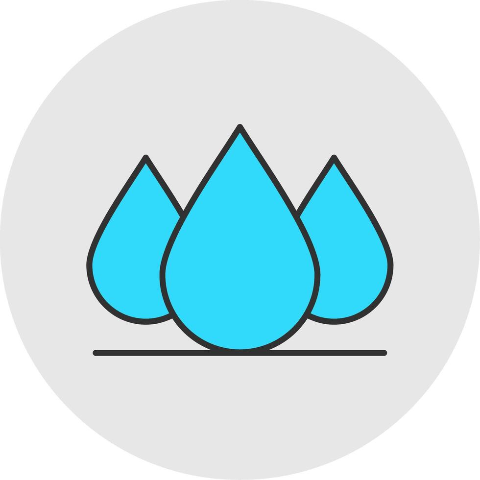 Water Drop Line Filled Light Circle Icon vector