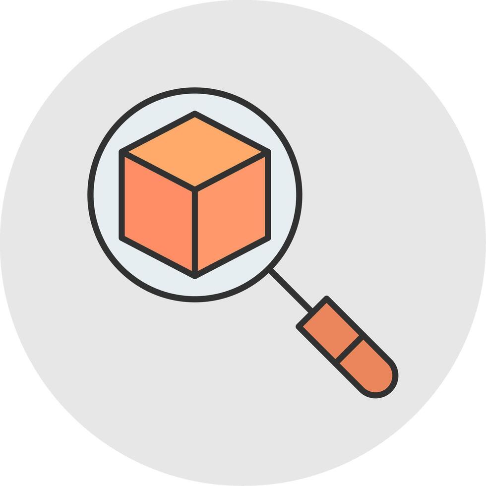 3d Line Filled Light Circle Icon vector