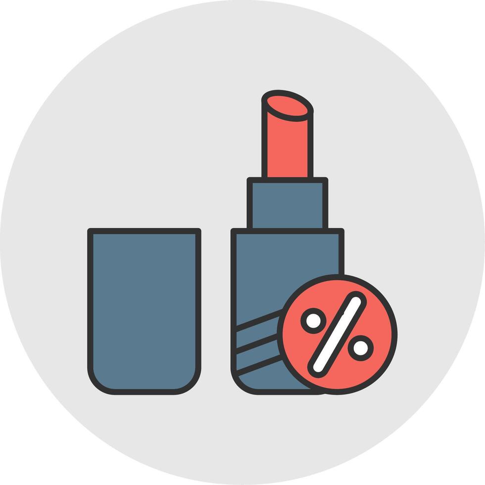 Lipstick Line Filled Light Circle Icon vector