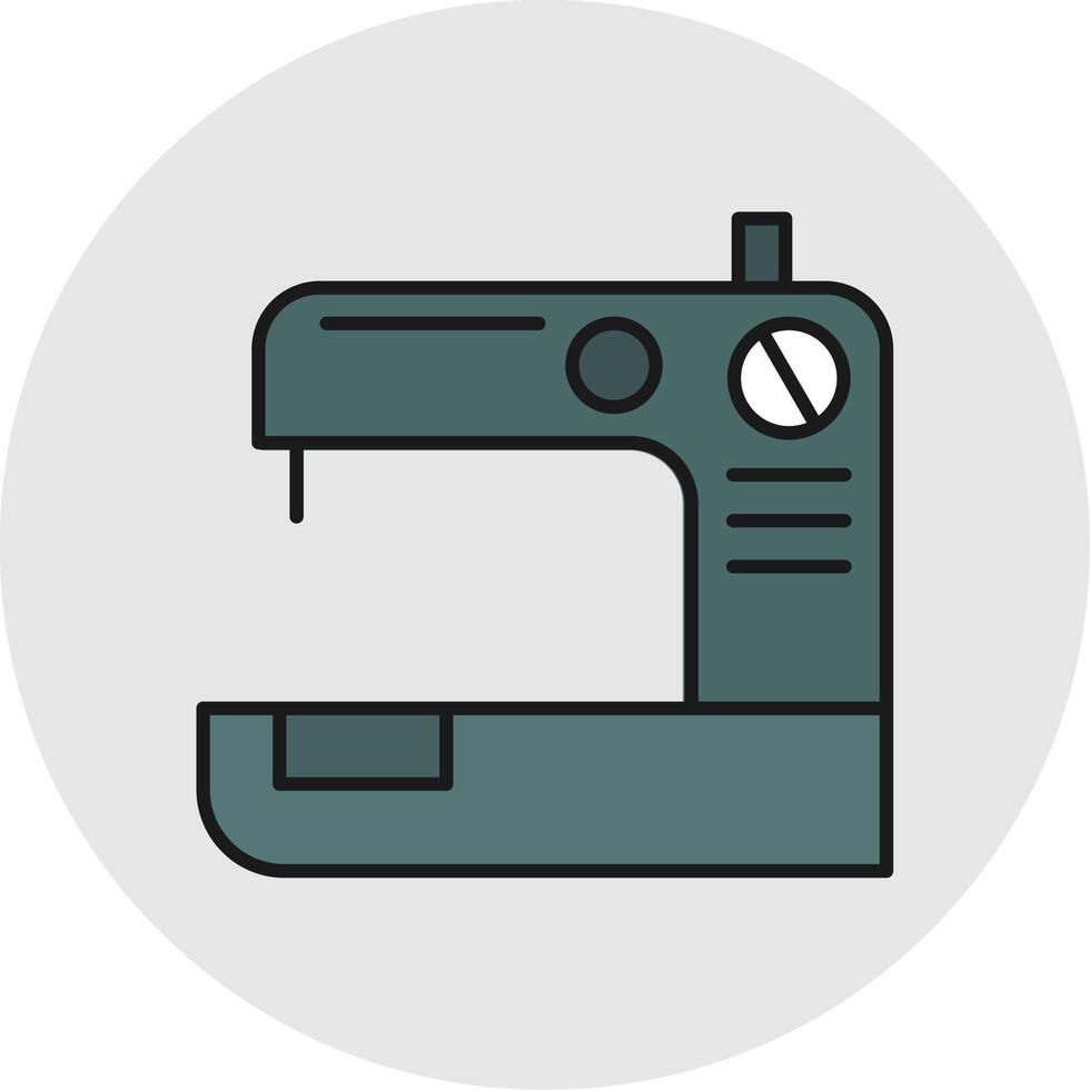 Sewing Machine  Line Filled Light Circle Icon vector