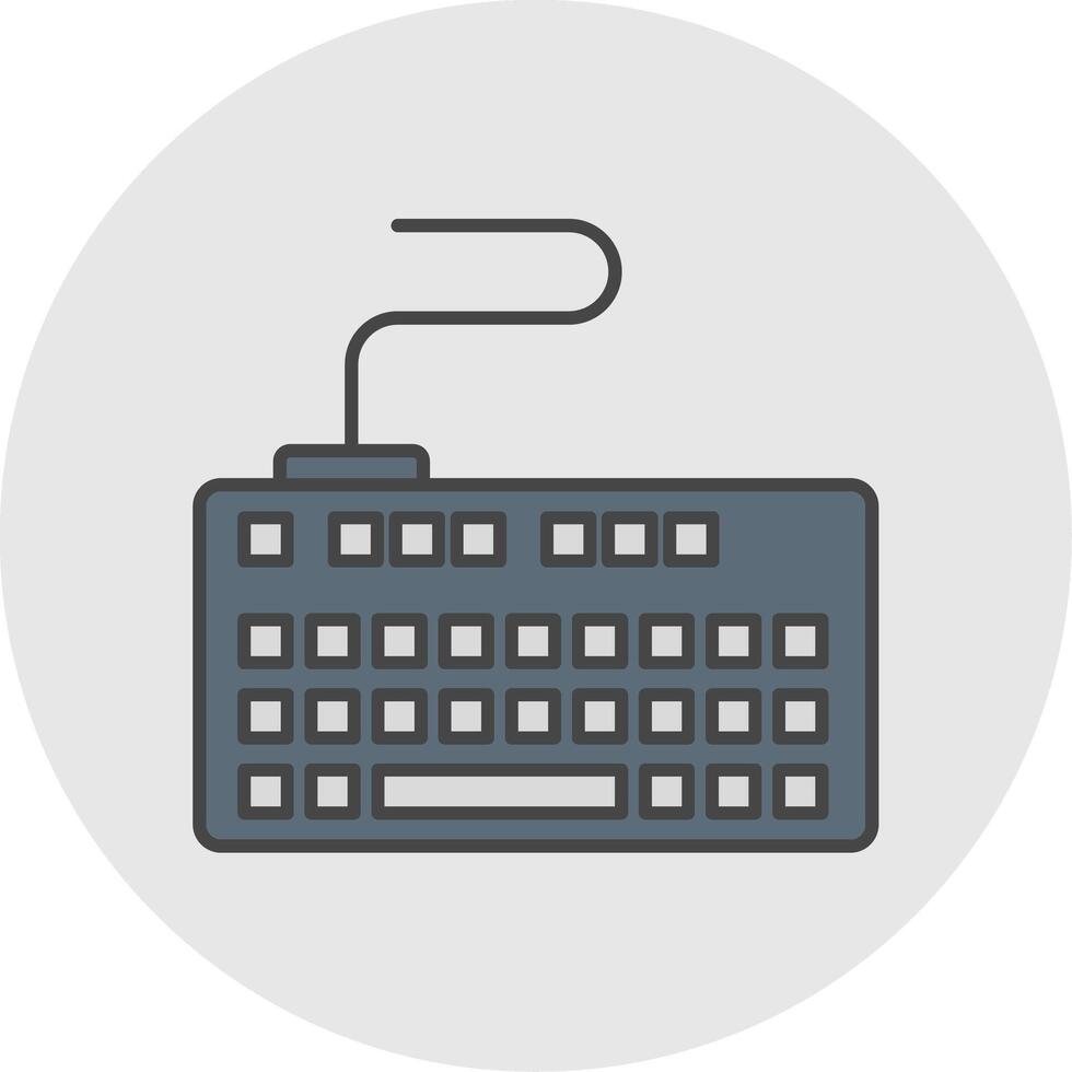 Keyboard Line Filled Light Circle Icon vector