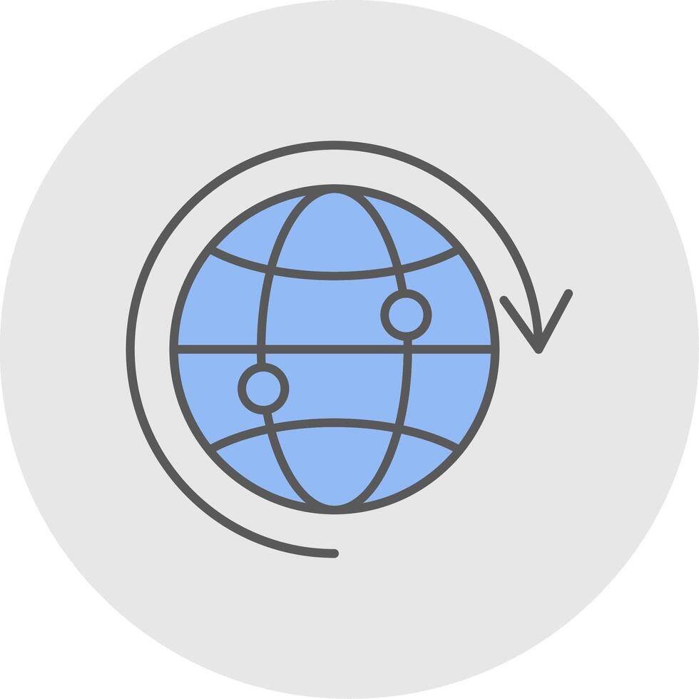 Internet línea lleno ligero circulo icono vector