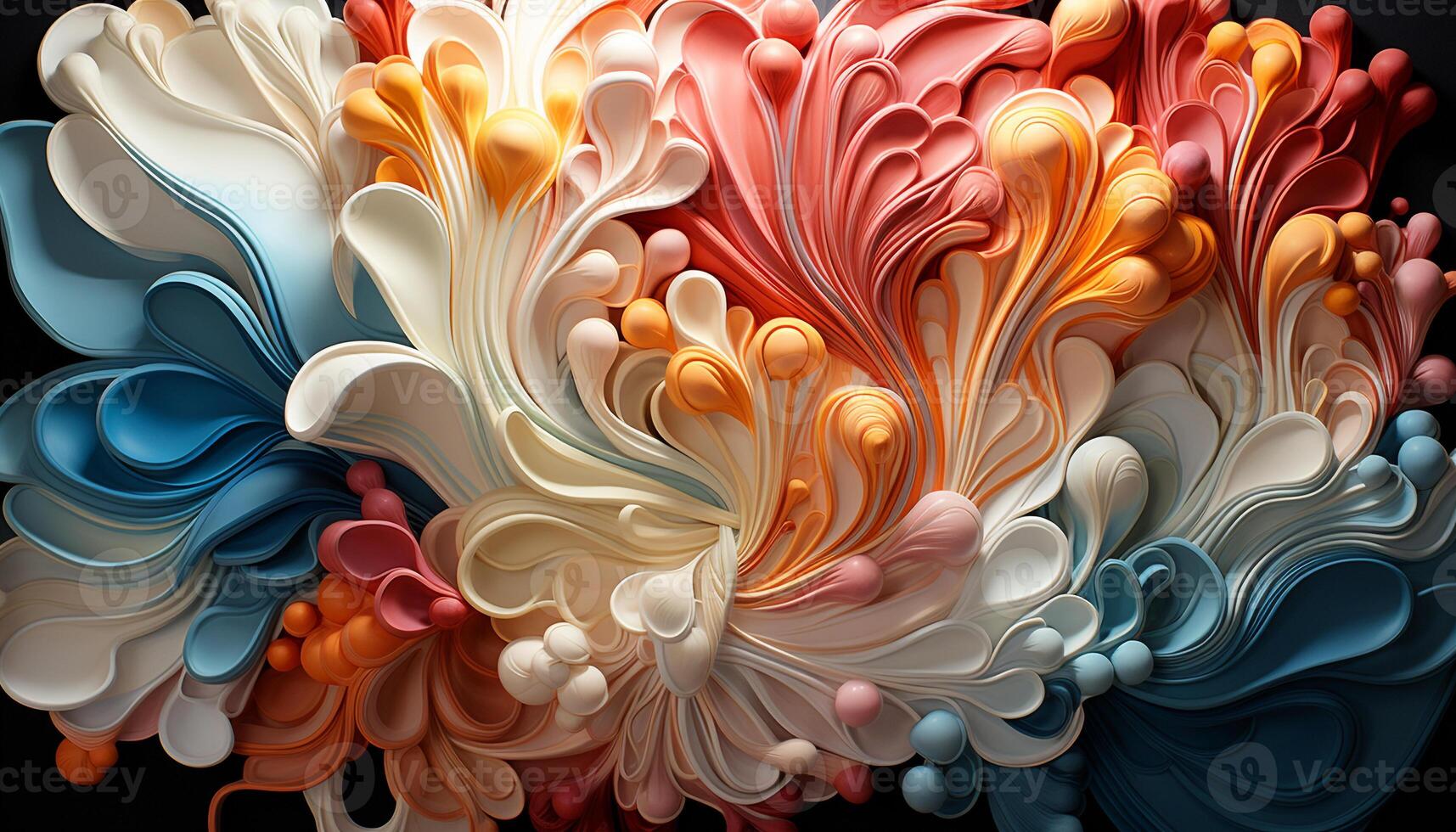 AI generated Abstract illustration of flowing water in vibrant colors generated by AI photo