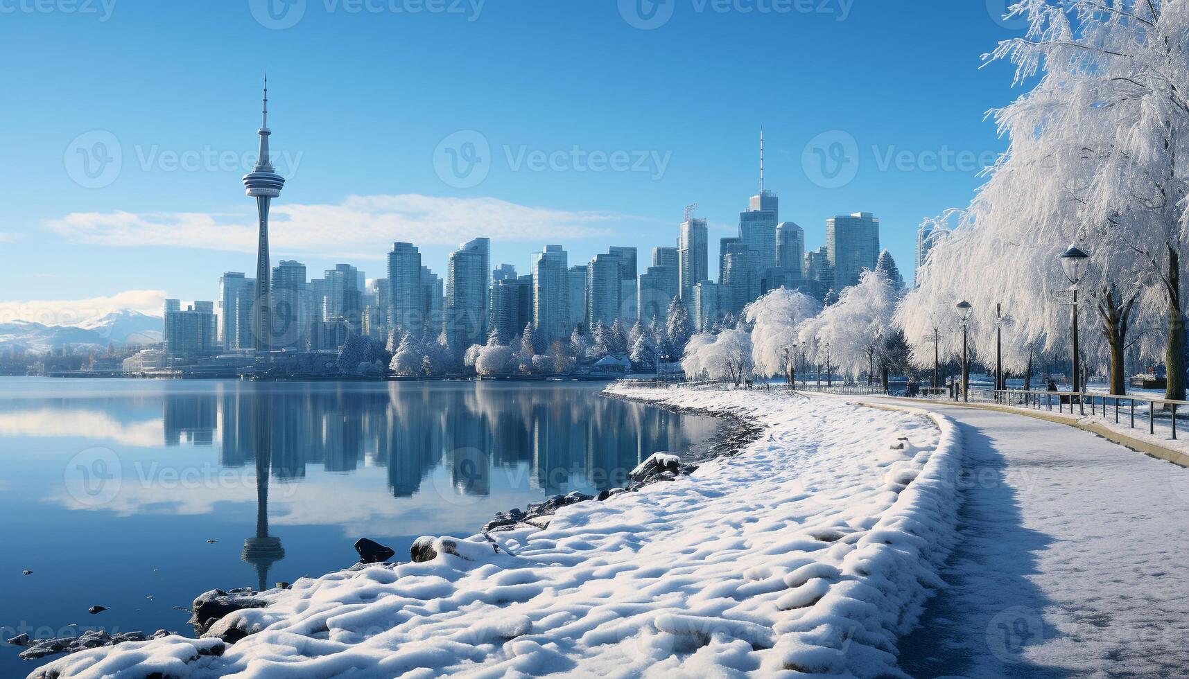 AI generated Skyscraper cityscape reflects modern architecture in urban skyline generated by AI photo