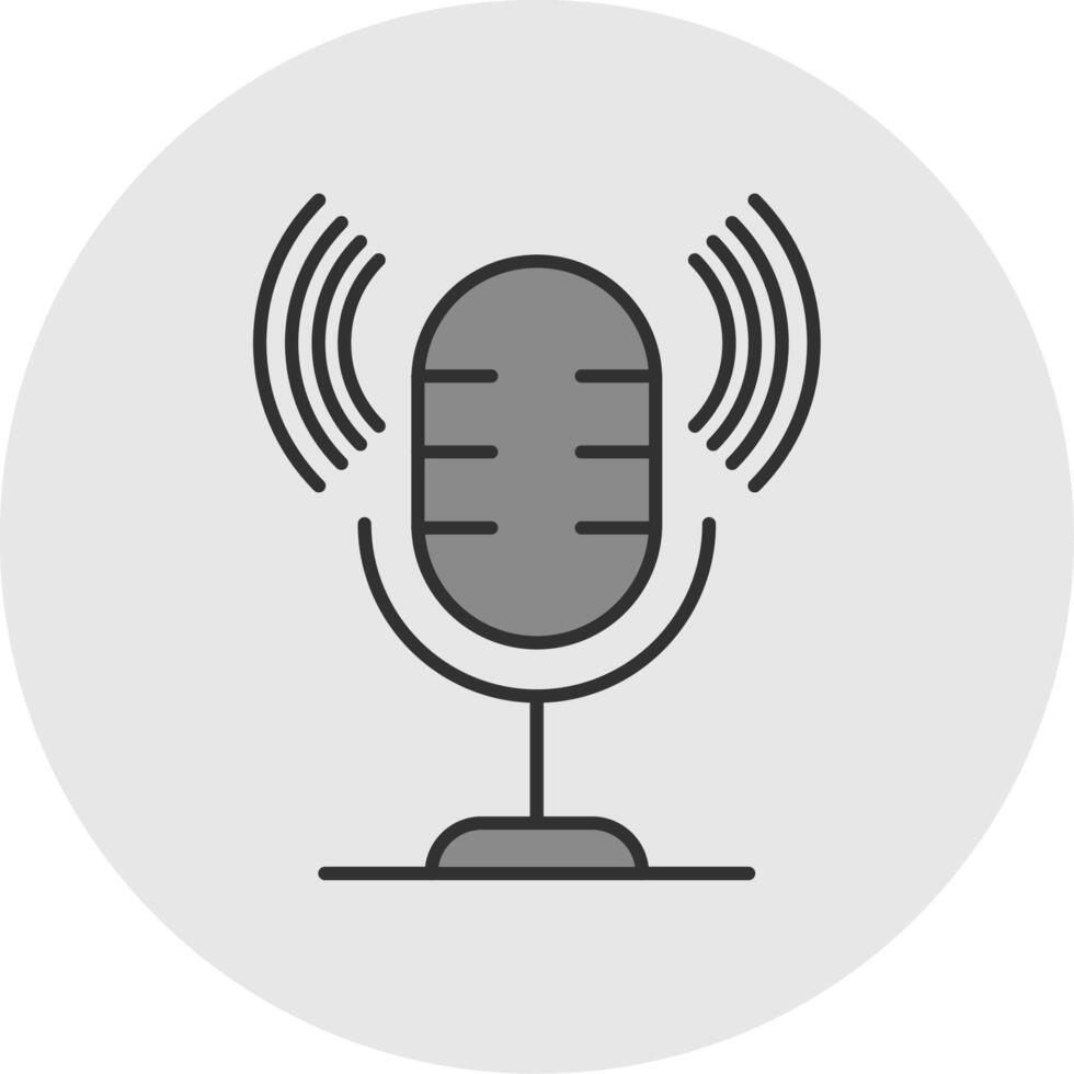 Microphone Line Filled Light Circle Icon vector