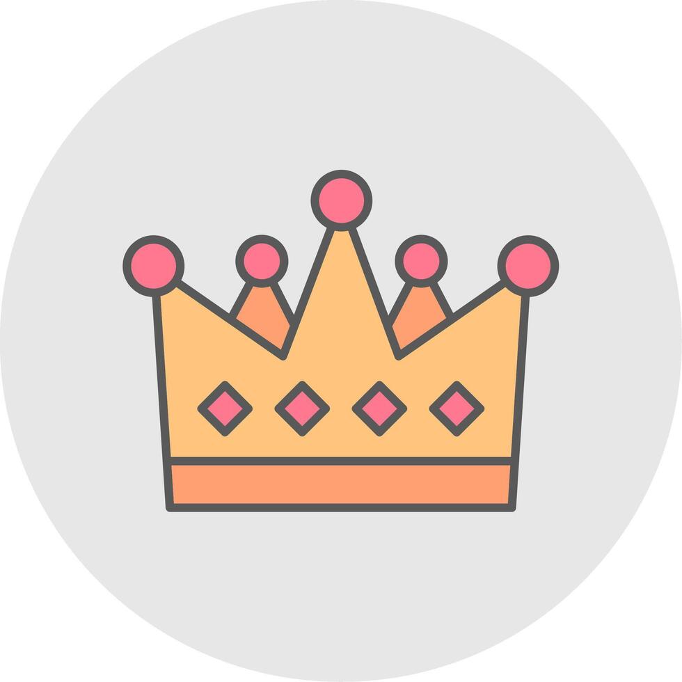 Crown Line Filled Light Circle Icon vector