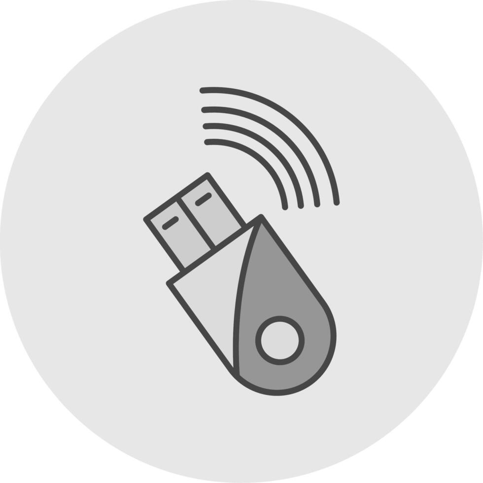 Usb Modem Line Filled Light Circle Icon vector