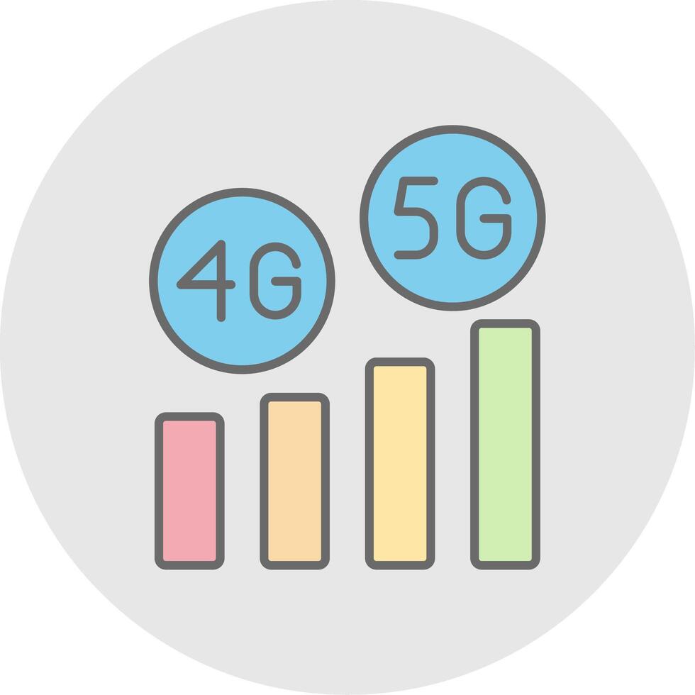 High Speed Line Filled Light Circle Icon vector
