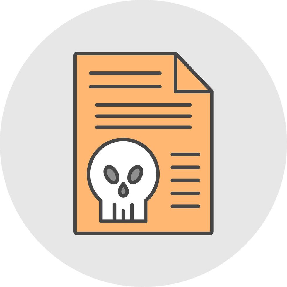 Document Line Filled Light Circle Icon vector