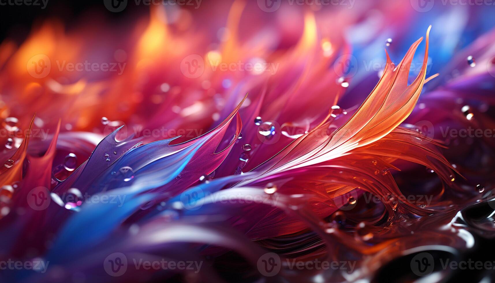 AI generated Close up of a wet leaf, vibrant colors generated by AI photo