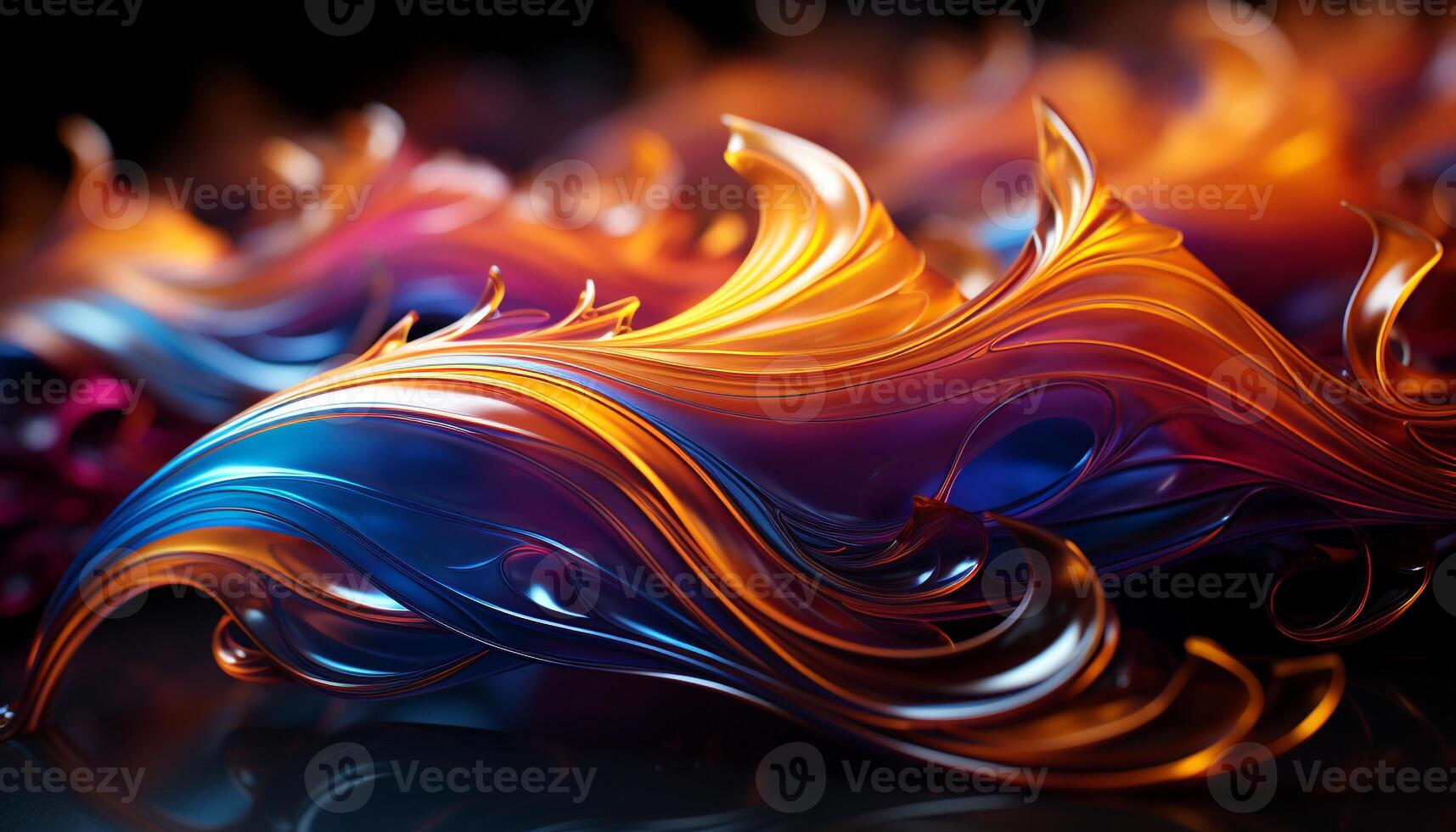 AI generated Abstract flame pattern, glowing heat shapes create futuristic backdrop generated by AI photo