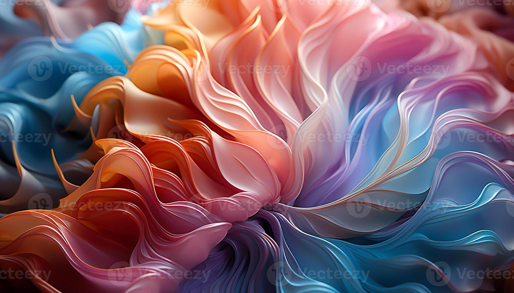 AI generated Abstract floral design with vibrant colors and curves generated by AI photo