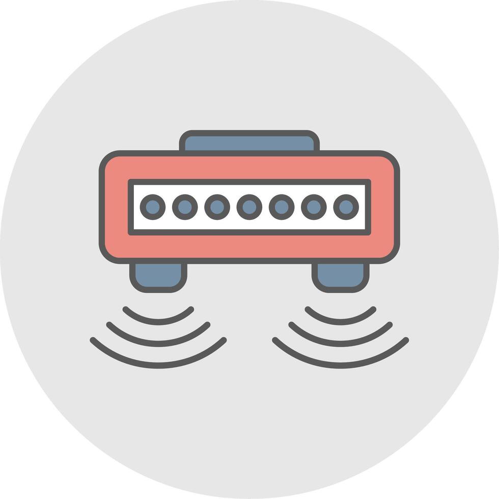 Motion Sensor Line Filled Light Circle Icon vector