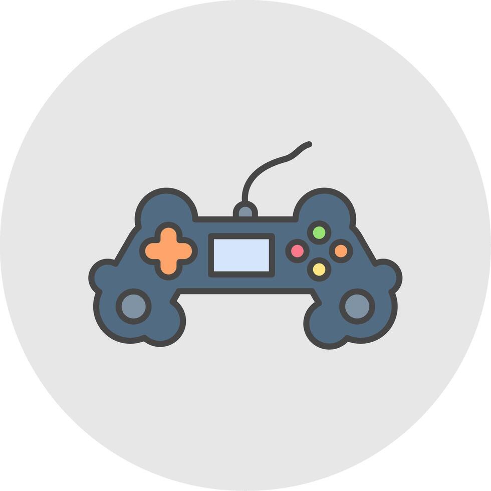 Gaming Line Filled Light Circle Icon vector