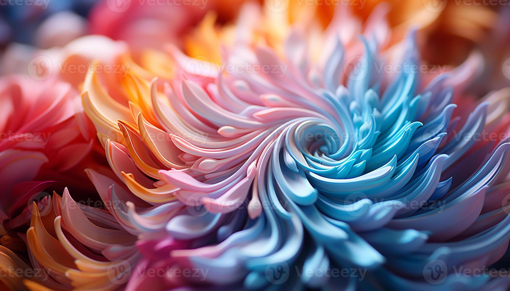 AI generated Vibrant colored flower petals create abstract floral design generated by AI photo