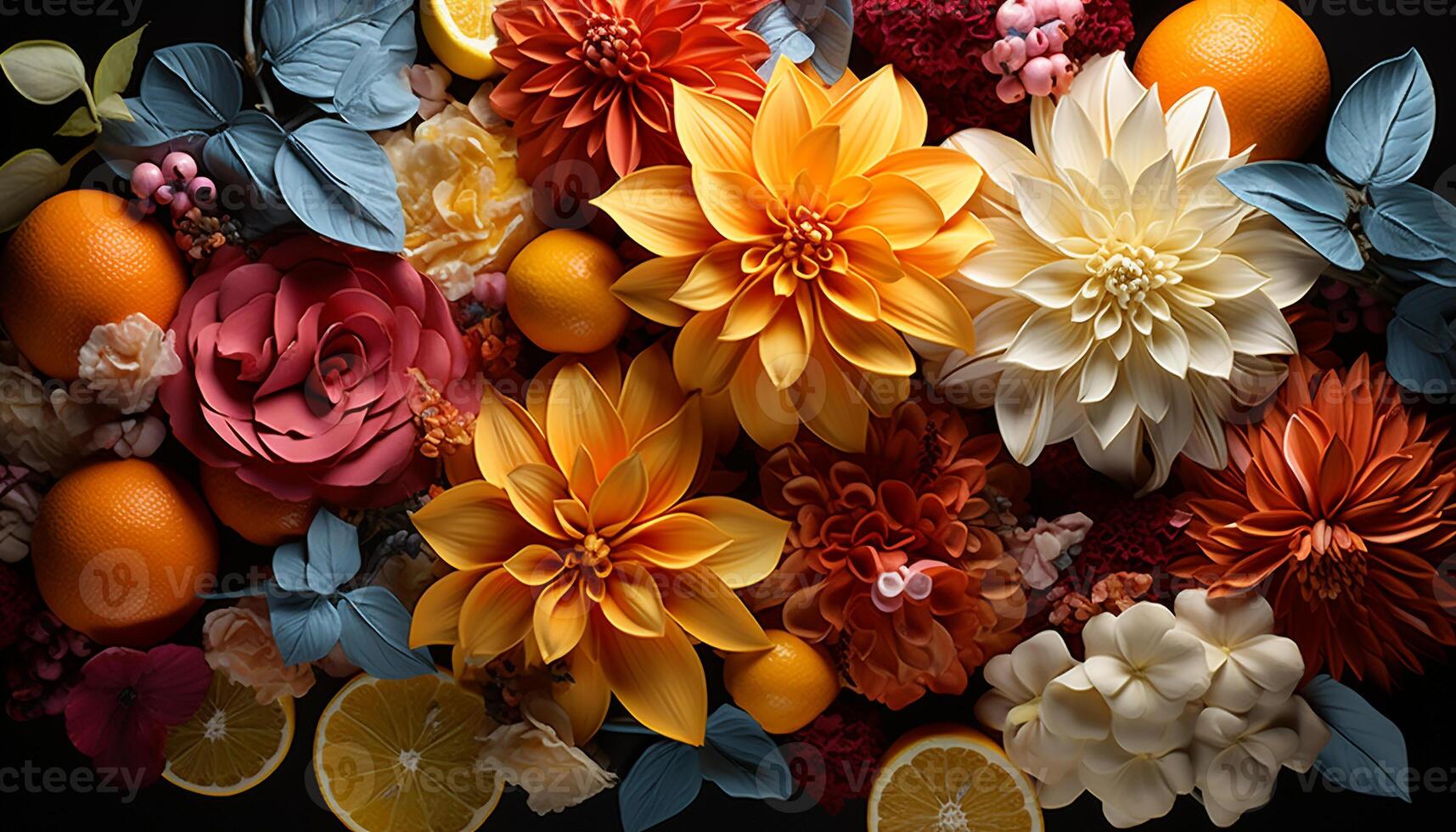AI generated Freshness of nature in vibrant multi colored flower bouquet generated by AI photo