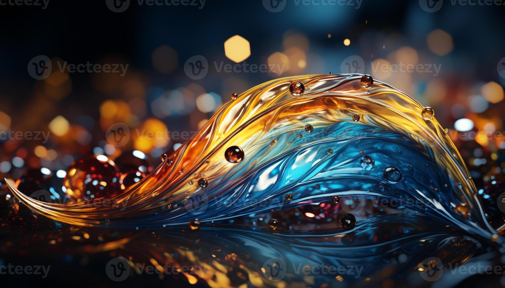 AI generated Shiny multi colored backdrop with glowing abstract shapes generated by AI photo