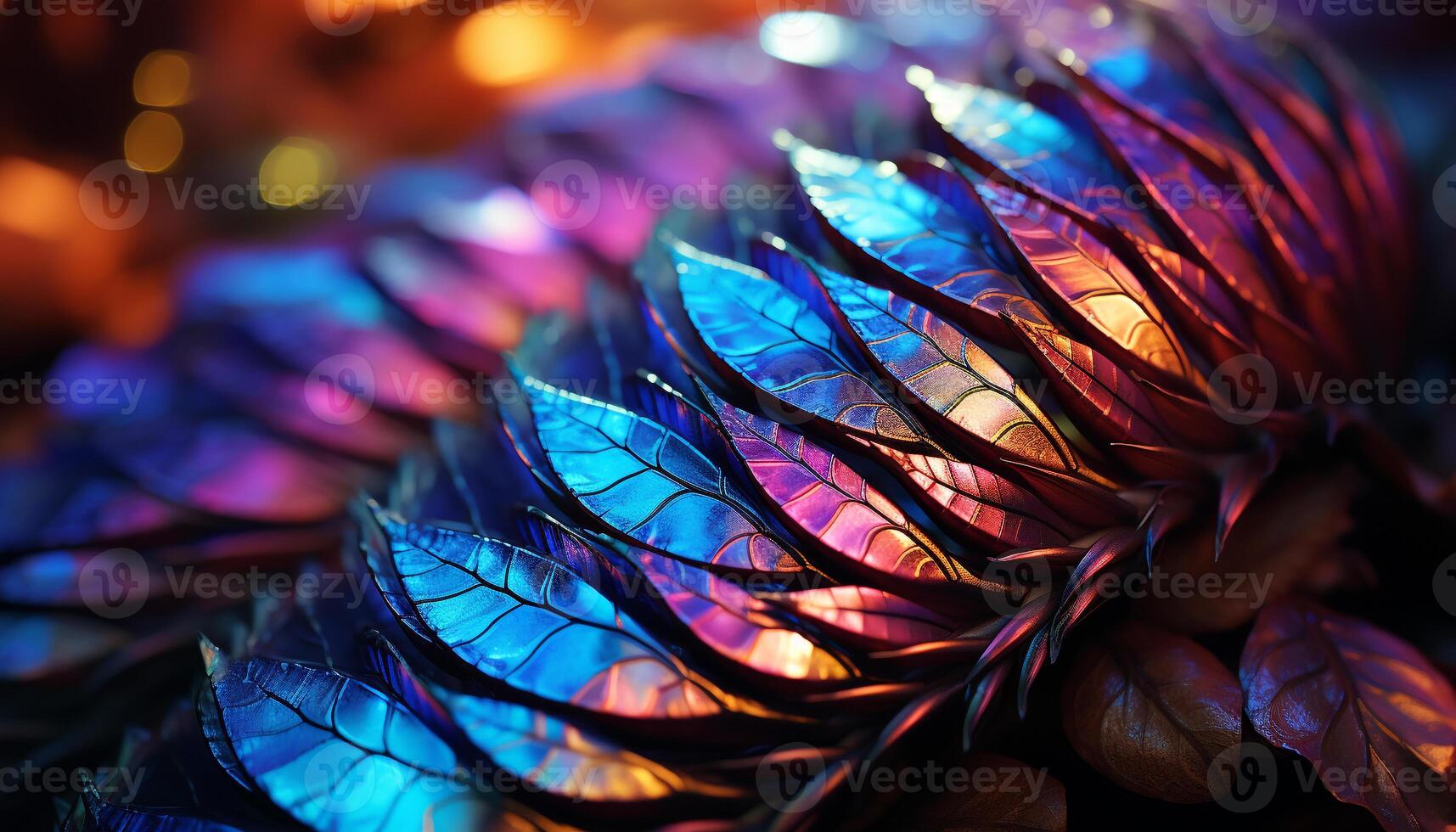 AI generated Vibrant colors illuminate nature beauty in abstract patterns generated by AI photo