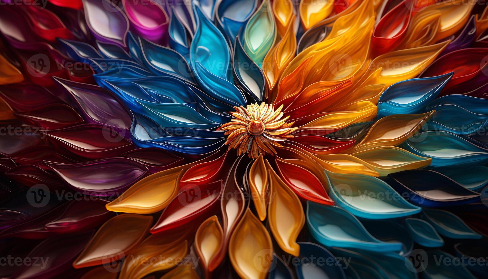 AI generated Abstract floral pattern with vibrant colors and elegance generated by AI photo