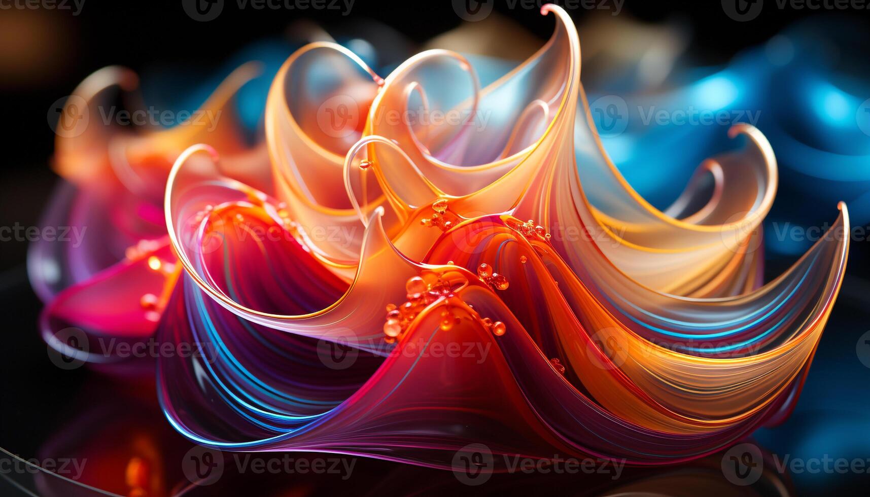 AI generated Abstract multi colored pattern, fractal curve design illustration generated by AI photo