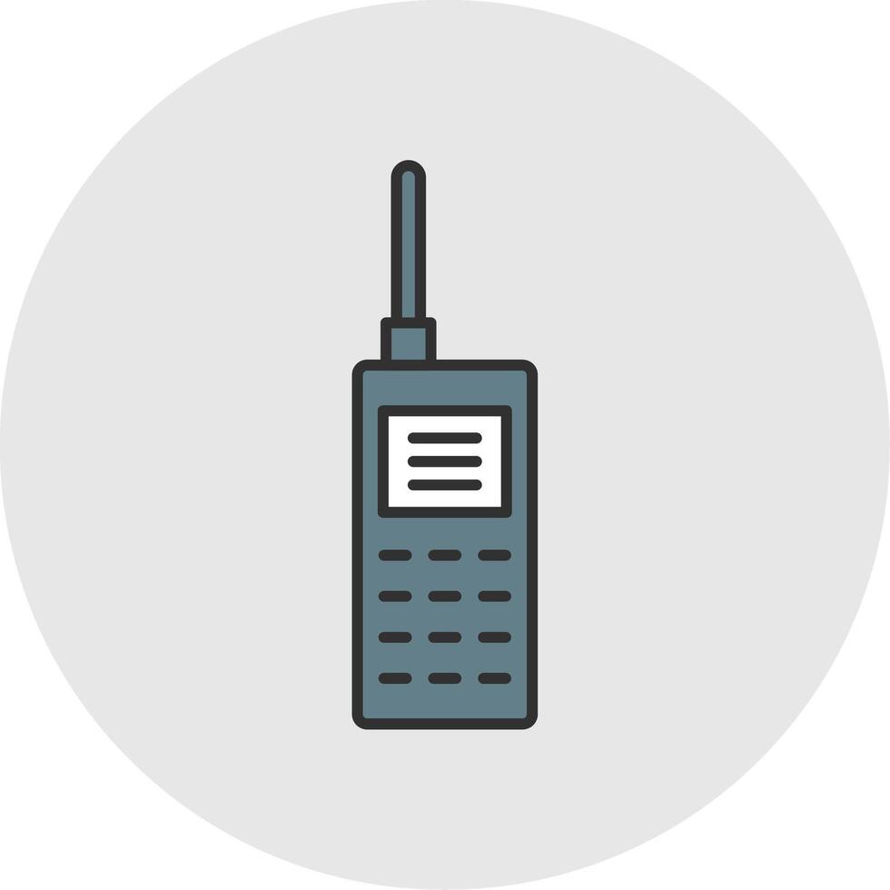 Walkie Talkie Line Filled Light Circle Icon vector