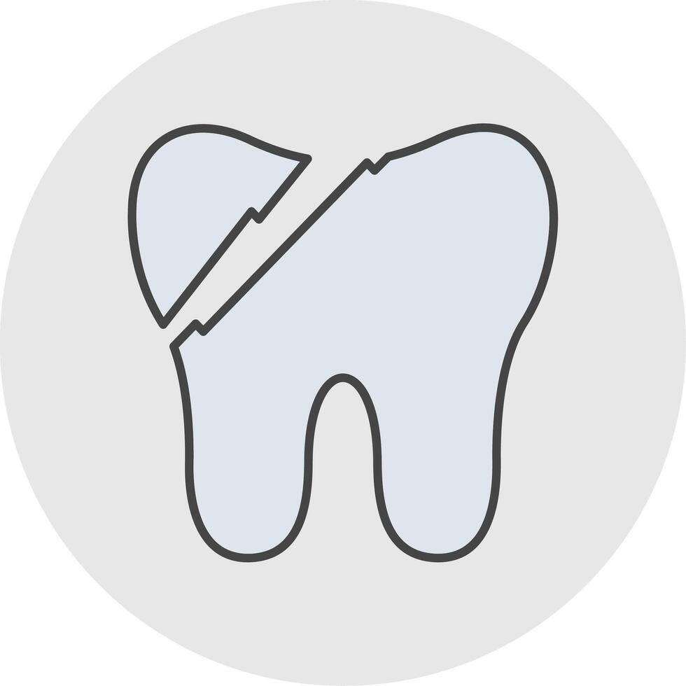 Broken Tooth Line Filled Light Circle Icon vector