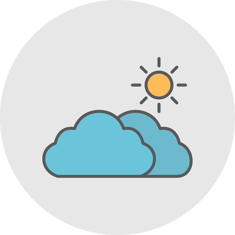 Day Line Filled Light Circle Icon vector