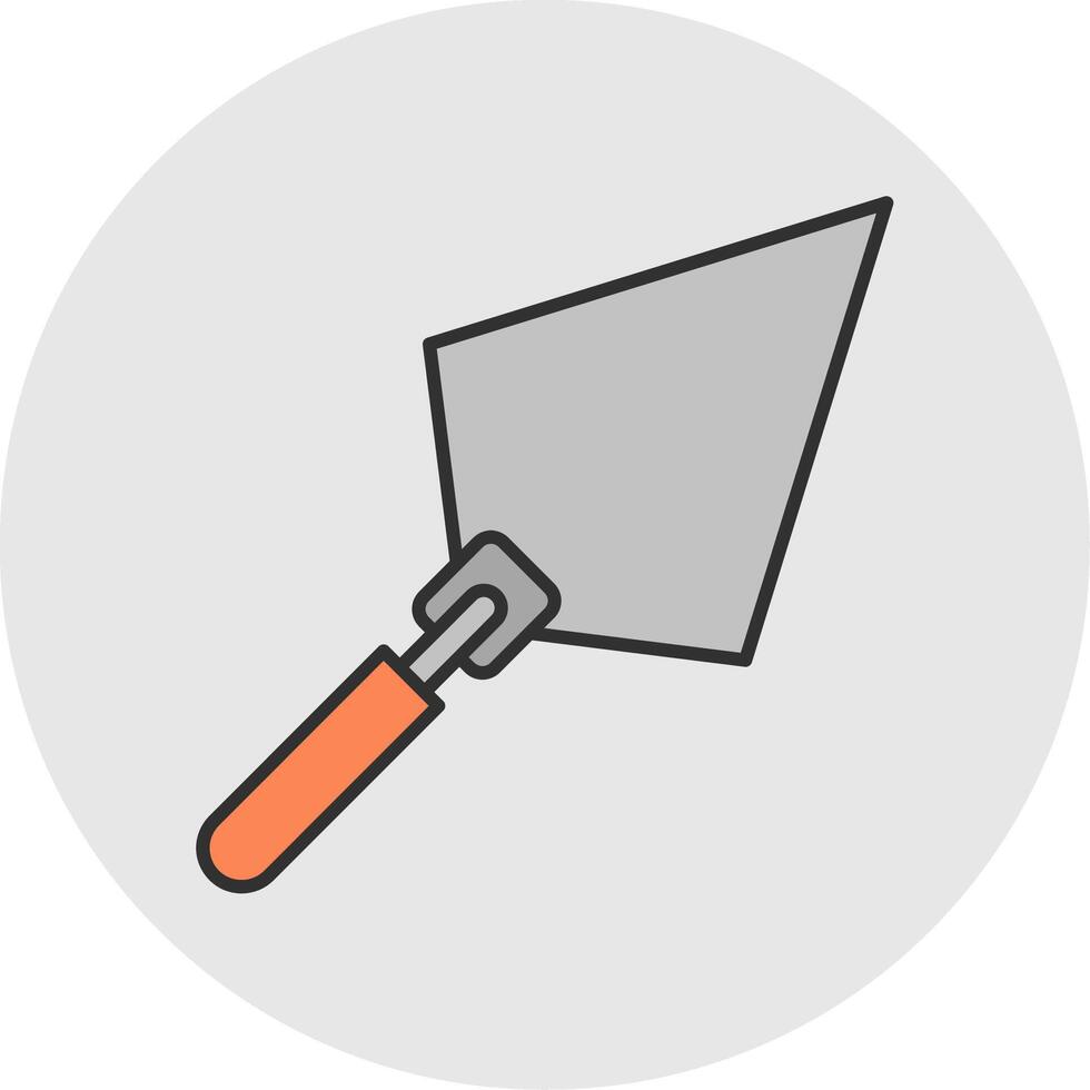 Trowel Line Filled Light Circle Icon vector