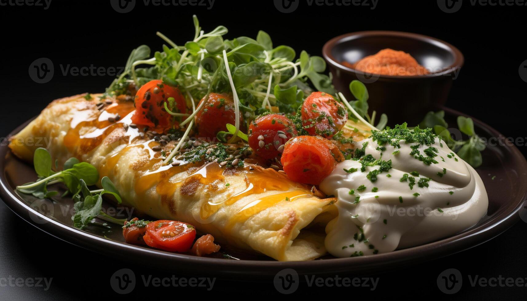 AI generated Grilled meat, fresh salad, healthy eating, gourmet generated by AI photo
