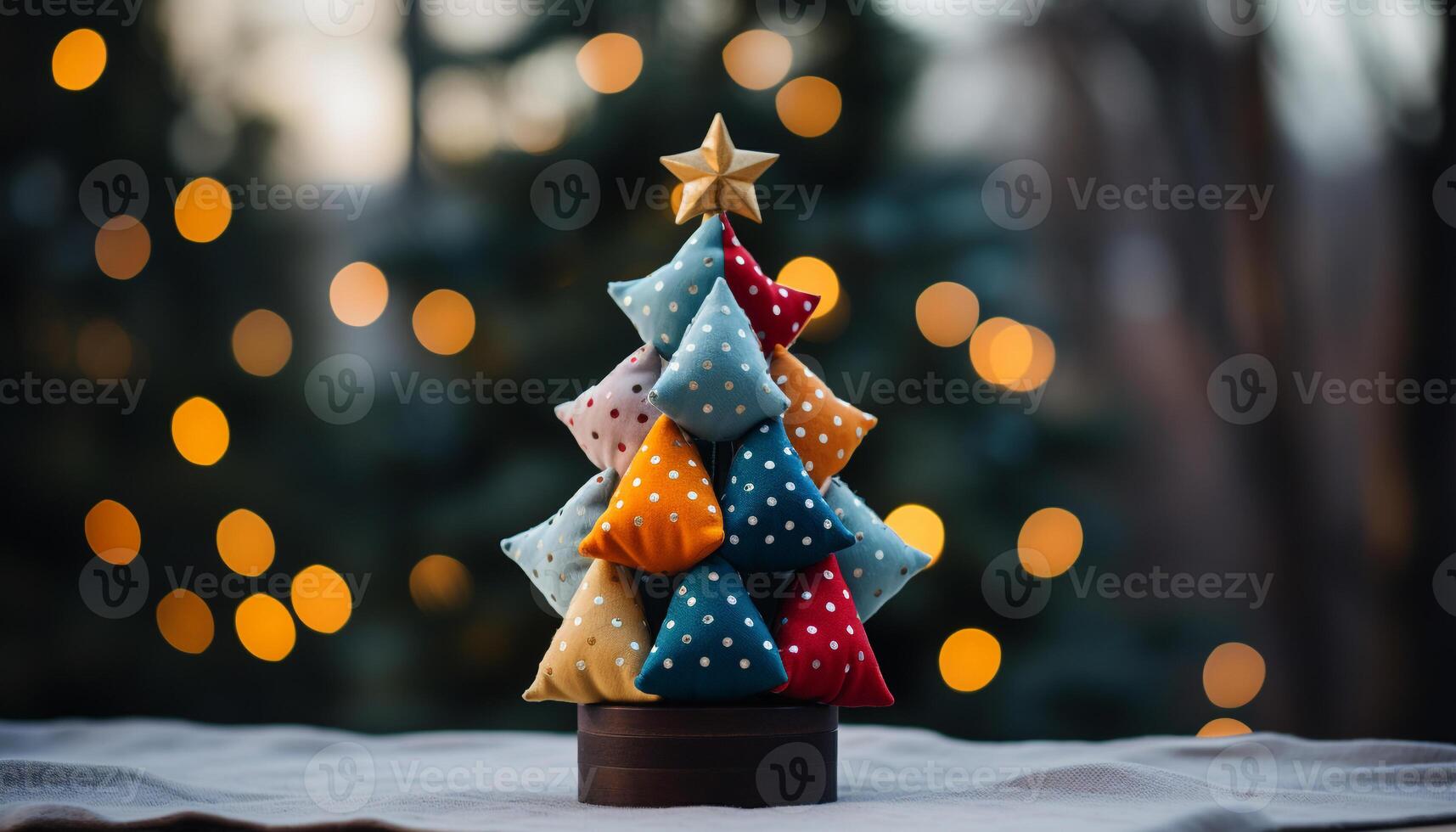 AI generated Winter celebration illuminated tree, shiny gift, glowing ornament generated by AI photo