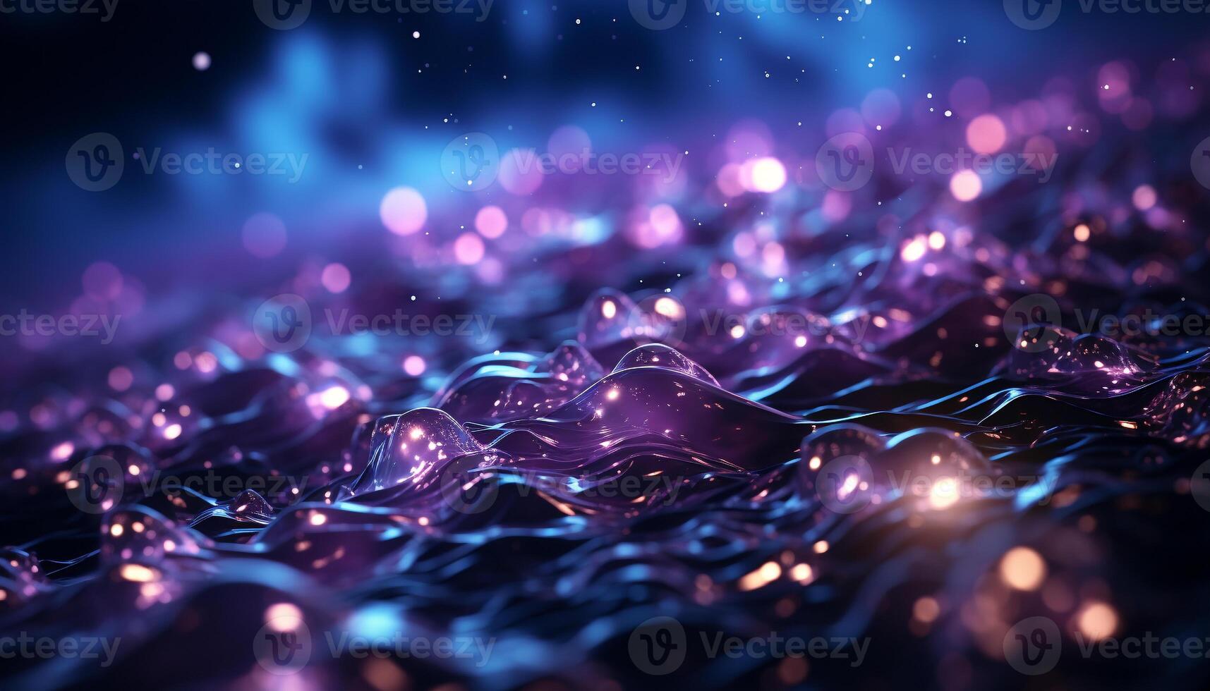 AI generated Shiny blue water wave reflects vibrant colors generated by AI photo